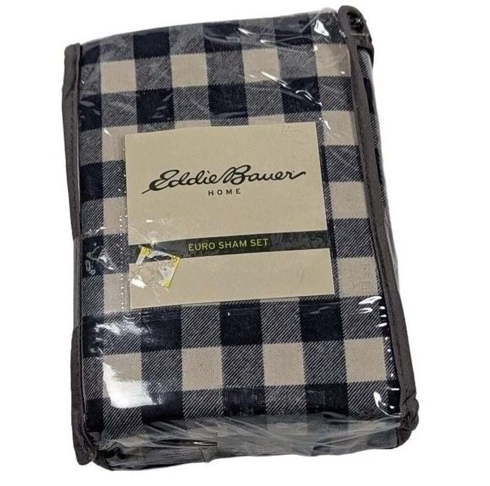 Eddie Bauer Kingston Navy Plaid Euro Sham Set